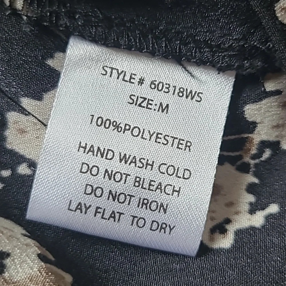 Grade & Gather Black Floral Tiered Midi Dress - Size M - Picture 6 of 6